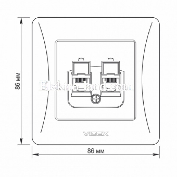 Розетка CAT6+CAT6 двойная компьютерная белая Videx Binera 